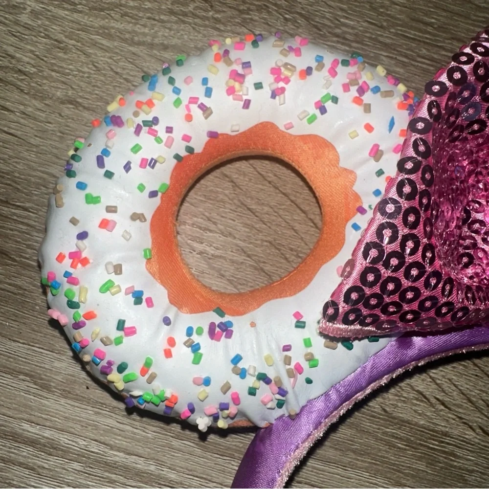Disney Parks Minnie Mouse Donut Ears Headband White Frosting Sprinkles tag torn - Picture 3 of 7